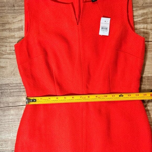 Ann Taylor Dress Orange Tweed Sleeveless Sheath Size 0 - Picture 5 of 5